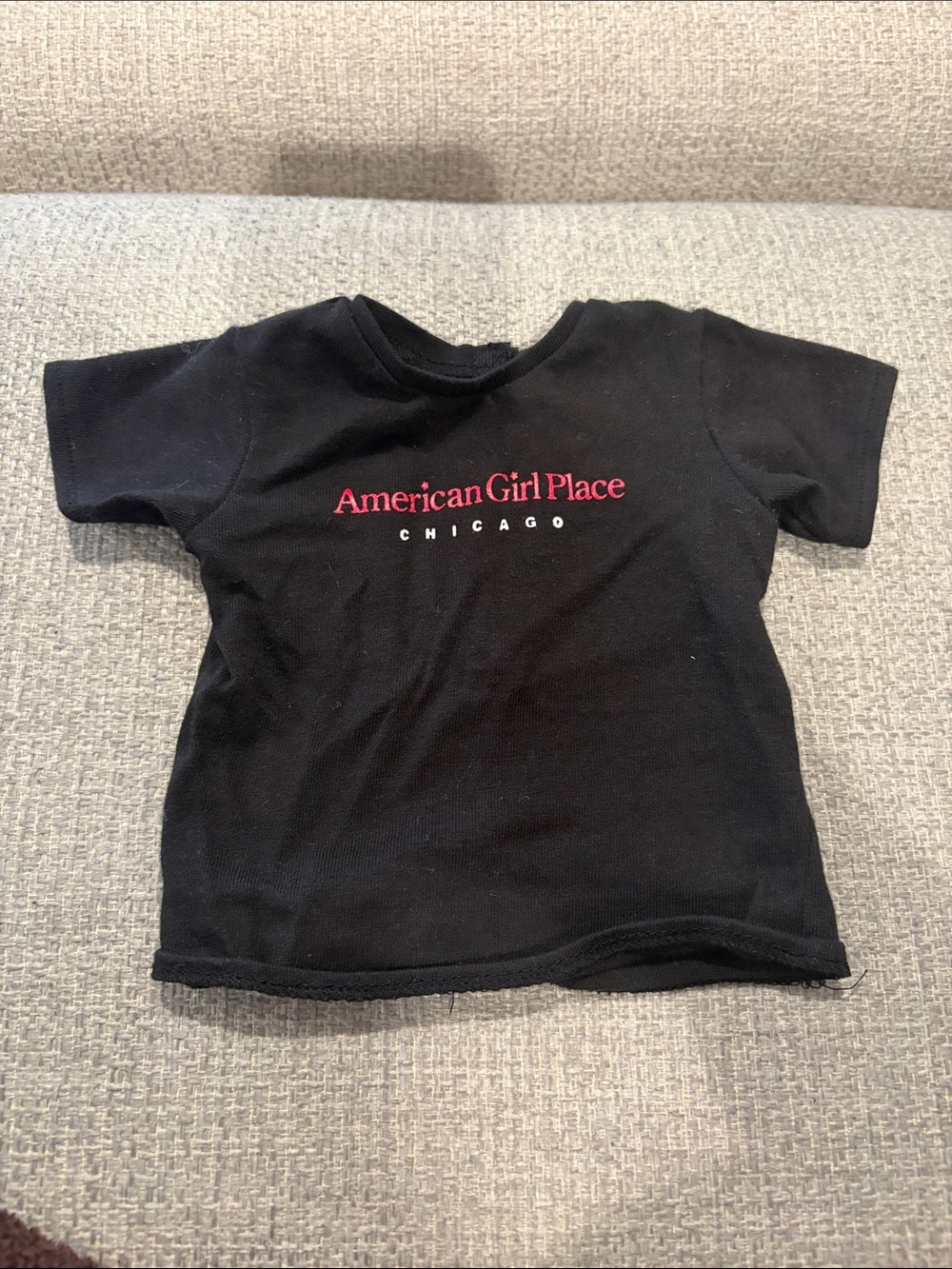 American Girl Black Tee with Pink Logo